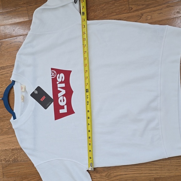 LEVI'S BRAND SIGNATURE WOMENS LONG SLEEVES WHITE SWEATSHIRT LARGE - Picture 9 of 15